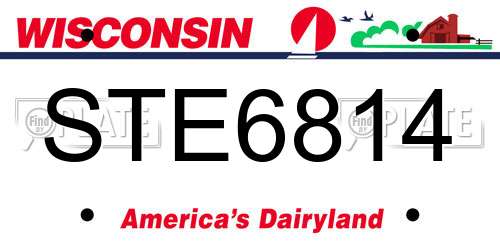 STE6814 Wisconsin License Plate
