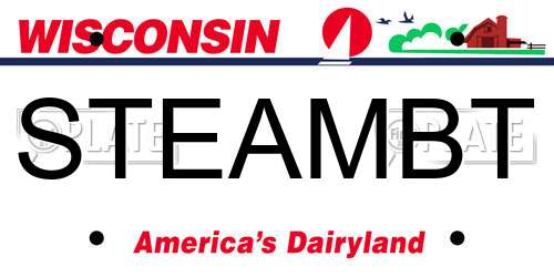STEAMBT Wisconsin License Plate