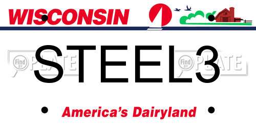 STEEL3 Wisconsin License Plate