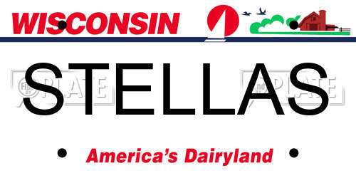 STELLAS Wisconsin License Plate