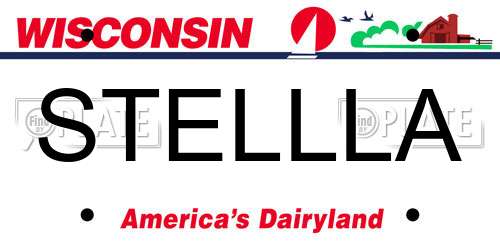 STELLLA Wisconsin License Plate