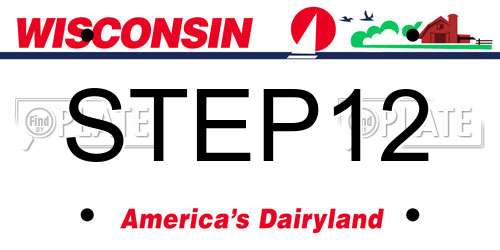STEP12 Wisconsin License Plate