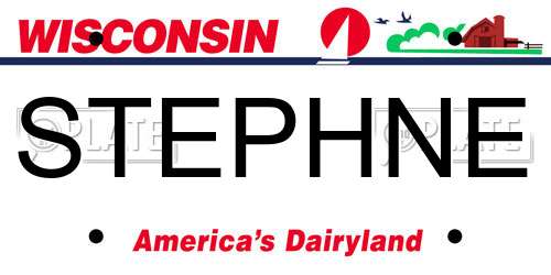 STEPHNE Wisconsin License Plate
