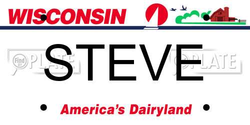 STEVE Wisconsin License Plate