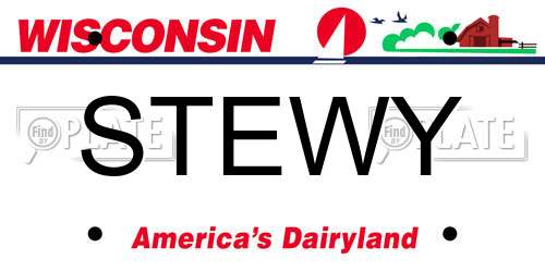 STEWY Wisconsin License Plate