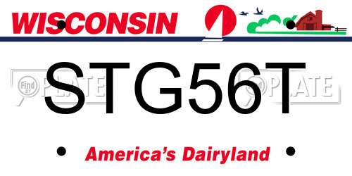 STG56T Wisconsin License Plate