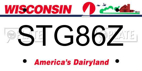 STG86Z Wisconsin License Plate