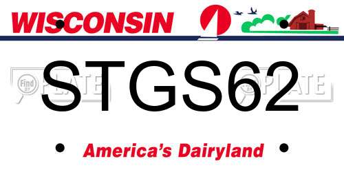 STGS62 Wisconsin License Plate