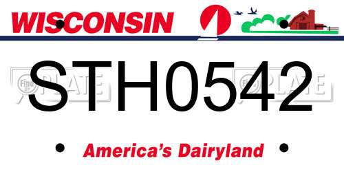 STH0542 Wisconsin License Plate