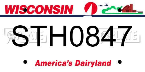 STH0847 Wisconsin License Plate