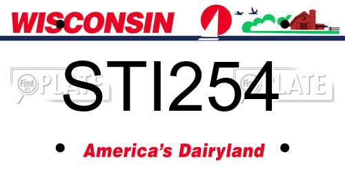STI254 Wisconsin License Plate