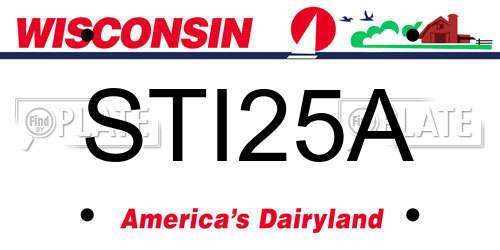 STI25A Wisconsin License Plate
