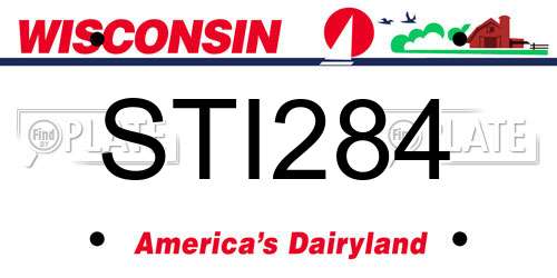 STI284 Wisconsin License Plate