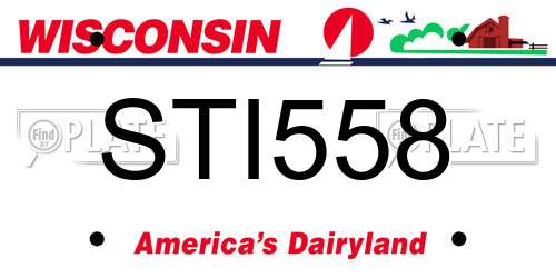 STI558 Wisconsin License Plate