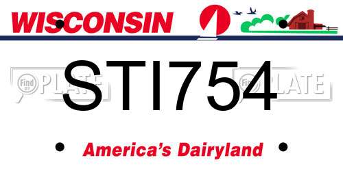 STI754 Wisconsin License Plate