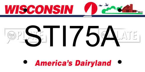 STI75A Wisconsin License Plate