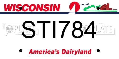 STI784 Wisconsin License Plate