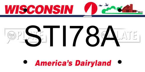 STI78A Wisconsin License Plate