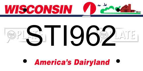 STI962 Wisconsin License Plate
