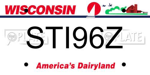STI96Z Wisconsin License Plate