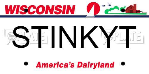 STINKYT Wisconsin License Plate
