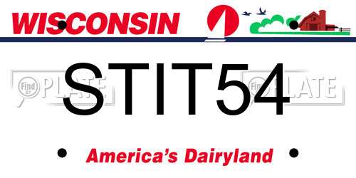STIT54 Wisconsin License Plate