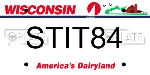 STIT84 Wisconsin License Plate