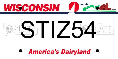 STIZ54 Wisconsin License Plate