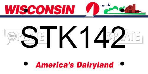 STK142 Wisconsin License Plate