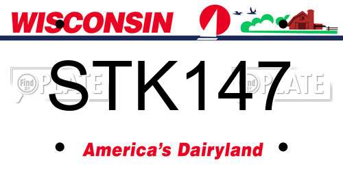 STK147 Wisconsin License Plate
