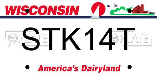 STK14T Wisconsin License Plate