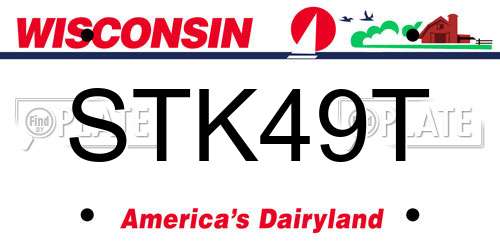 STK49T Wisconsin License Plate
