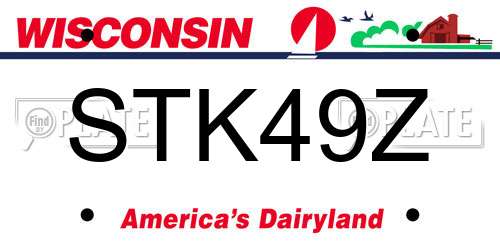 STK49Z Wisconsin License Plate