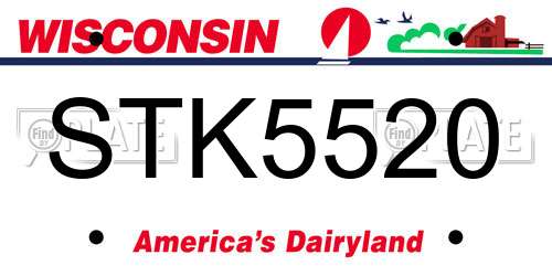 STK5520 Wisconsin License Plate