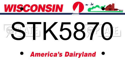 STK5870 Wisconsin License Plate