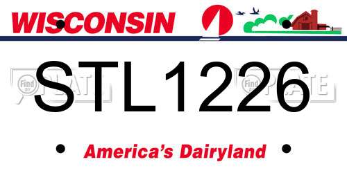 STL1226 Wisconsin License Plate