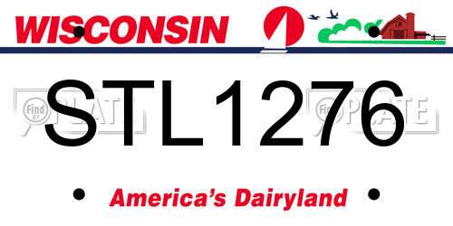STL1276 Wisconsin License Plate