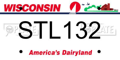 STL132 Wisconsin License Plate
