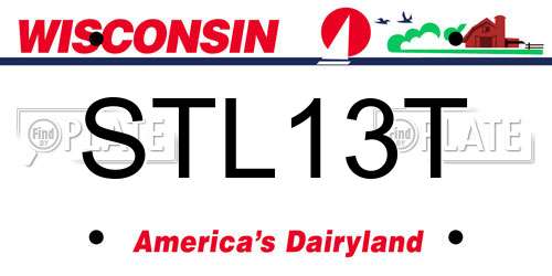 STL13T Wisconsin License Plate