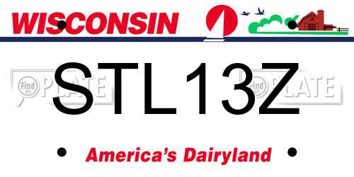 STL13Z Wisconsin License Plate