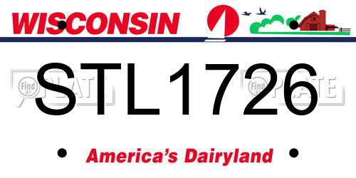 STL1726 Wisconsin License Plate