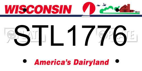 STL1776 Wisconsin License Plate