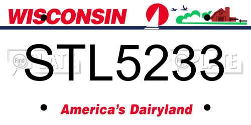 STL5233 Wisconsin License Plate