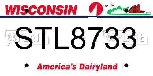 STL8733 Wisconsin License Plate