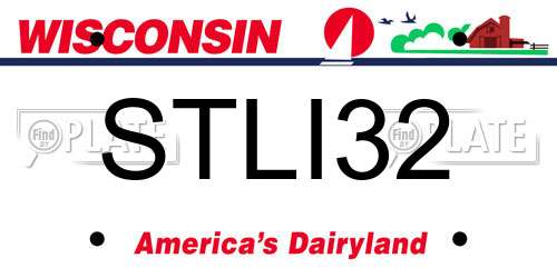 STLI32 Wisconsin License Plate