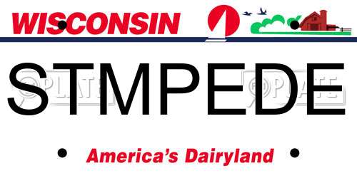 STMPEDE Wisconsin License Plate