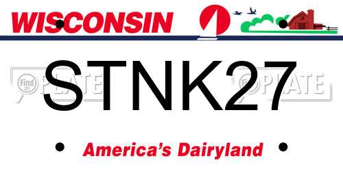 STNK27 Wisconsin License Plate
