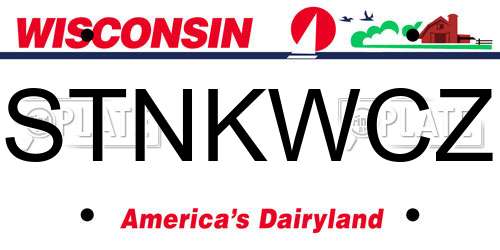 STNKWCZ Wisconsin License Plate