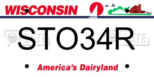 STO34R Wisconsin License Plate
