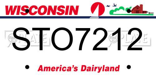 STO7212 Wisconsin License Plate
